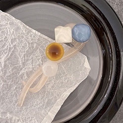 (932FM) Темно-синий аква-матовый с подкладкой Пластиковые заколки для волос типа «банан», темно-золотистые, 110 мм