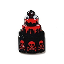 Food Акриловые подвески с принтом на хэллоуин, образец торта, 36x21x2.5 мм, отверстие : 1.8 мм