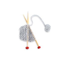 Светло-серый Миниатюрные украшения для вязания из дерева, для кукольного домика, светло-серый, 53x12 мм