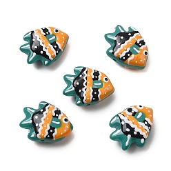 Светлый Морско-зеленый Бусины лэмпворк , рыба, светло-зеленый, 17.5~18x22.5~23x10~10.5 мм, отверстие : 1~1.2 мм