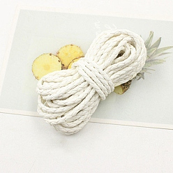 Белый Плетеные шнуры из искусственной кожи, круглые, белые, 4 мм, около 2.19 ярдов (2 м) / пачка