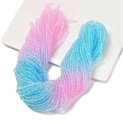 Разноцветный Прозрачные окрашенные стеклянные бусины, граненые, рондель, красочный, 3.7x3.2 мм, отверстие : 0.7 мм, около 105 шт / нитка, 13.39'' (34 см)