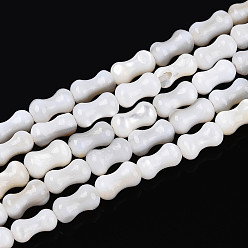 Морская Ракушка Естественных пресноводных оболочки бисер нитей, бамбук, цвет морской раковины, 5.5~6x2.5~3.5 мм, отверстие : 0.7 мм, около 64~65 шт / нитка, 14.76~14.96 дюйм (37.5~38 см)