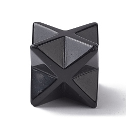 Обсидиан Скульптура из натурального обсидиана, лечебный кристалл, украшение в виде звезды Меркабы, украшение домашнего офиса, 29.5~30x29~29.5x29~29.5 мм