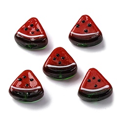 Арбуз Фруктовая серия бусины ручной работы лэмпворк, арбуз, 18.5~19x20~20.5x9~9.5 мм, отверстие : 1.8 мм