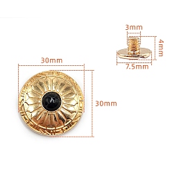 Цветок Декоративные пуговицы из сплава, с синтетическими бирюзовый, цветок, 3 см