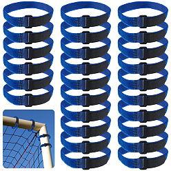 Midnight Blue Nylon Cable Straps, with ABS Plastic Clasps and Hook and Loop Fastener, Midnight Blue, 411x20.5x1.5mm