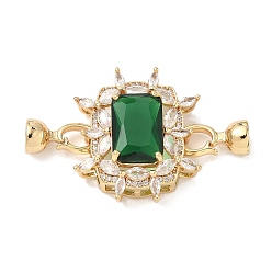 Настоящее золото 18K Застежки-защелки из латуни и стекла, без кадмия, без никеля и без свинца, прямоугольные, реальный 18 k позолоченный, 44 мм