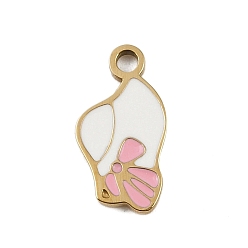 Hat 304 из нержавеющей стали шармы эмали, золотые, шляпа, 12x6.5x1 мм, отверстие : 1.5 мм