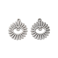 Нержавеющая Сталь Цвет 201 подвески из нержавеющей стали, лазерная резка, Злые чары глаз, цвет нержавеющей стали, 17x15x1 мм, отверстие : 1.4 мм