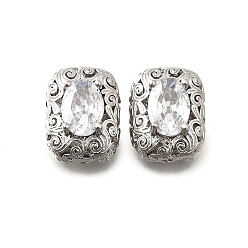 Белый Латунные стеклянные бусины, прямоугольные, белые, 12x9x6.5 мм, отверстие : 1.2 мм