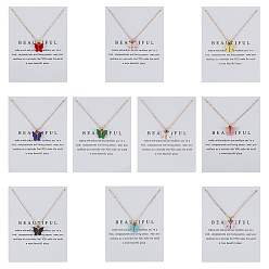 (52) Непрозрачная лаванда 10шт. 10 цвета акриловый кулон в виде бабочки цепочка из цинкового сплава, золотые, с дисплеями, разноцветные, 17.91 дюйм (45.5 см), 1 шт / цвет