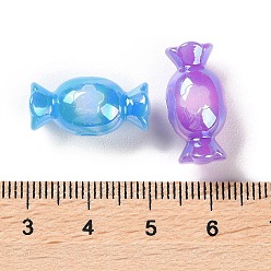 Candy Plating Acrylic Bead, AB Color Plated, Candy, 20x9.5mm, Hole: 3mm, 495pcs/500g.