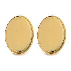 Золотой 304 находка серег из нержавеющей стали, для женщин, овальные, золотые, лоток : 14x10 мм, 15x11 мм