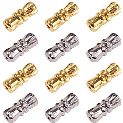 Платиновый & Золотой Застежками винт латунный, Прекрасное окончание для ювелирных изделий, платиной и золотом, 10.93~11x4.25~4.79 мм, отверстие : 1 мм