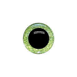 Зелено-Желтый Ремесло смола кукла глаза, Чучела игрушечных глаз, безопасные глаза, с шайбами 2шт., полукруглый, зеленый желтый, 16 мм