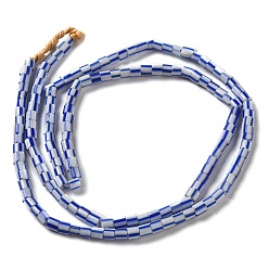 Королевский синий Непальские бусины лэмпворк ручной работы, колонка с узором в полоску, королевский синий, 3~6x2~7 мм, отверстие : 1.2~1.8 мм, около 115~125 шт / нитка, 20.87~21.65 дюйм (53~55 см)