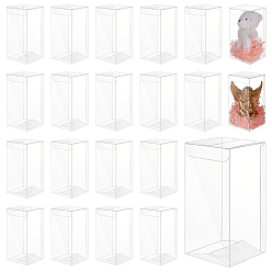 Прозрачный 30шт. складные прозрачные ПВХ-коробки, для упаковки конфет, свадьба, подарочные коробки, прямоугольные, прозрачные, 14x7x7 см