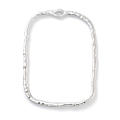 Платина Стойки подвески обшивки сплава, без свинца, без кадмии и без никеля, прямоугольник амулеты, платина, 45x32x1.5 мм, отверстие : 3x1.5 мм