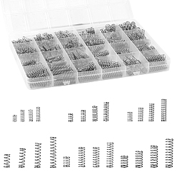 Stainless Steel Color 390Pcs 304 Stainless Steel Mechanical Compression Springs, Stainless Steel Color, 11~26.5x5~7mm