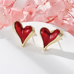 Настоящее золото 18K Латунь серьги, сердце, реальный 18 k позолоченный, 18x17 мм