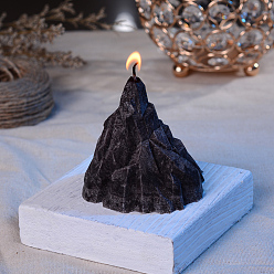 Black Paraffin Candles, Iceberg Shaped Smokeless Candles, Decorations for Wedding, Party and Christmas, Black, 73x77x73mm