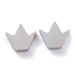 Stainless Steel Color Non-Tarnish 304 Stainless Steel Charms, Crown, Stainless Steel Color, 8.8x10x3mm, Hole: 1.8mm