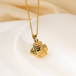 Fish Океан 304 подвески из нержавеющей стали для женщин, реальный 18 k позолоченный, рыба, 15.75 дюйм (40 см), Кулон : 16x18 мм