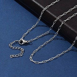 Нержавеющая Сталь Цвет 304 ожерелья из нержавеющей стали с арахисовыми звеньями для женщин, цвет нержавеющей стали, 17.72 дюйм (45 см)