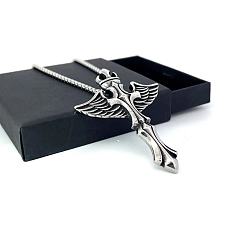 Нержавеющая Сталь Цвет Подвеска в виде креста с ангельскими крыльями от Amis, модные украшения для мужчин.