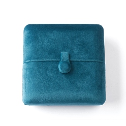 Темно-бирюзовый Браслеты из бархата, квадратный, дисплей для хранения ювелирных изделий, для свадебной церемонии, день годовщины, темные бирюзовый, 10x10x3.8 см
