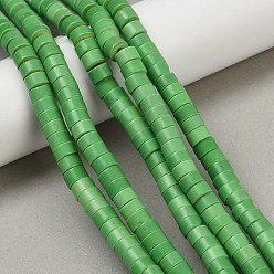 Средний Морско-зеленый Синтетических нитей бирюзовые бусы, диск, Heishi бусы, окрашенные, средний морской зеленый, 6x3.5 мм, отверстие : 1 мм, около 54~55 шт / нитка, 7.68'' (19.5 см) ~ 7.87'' (20 см)