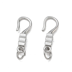 Stainless Steel Color 304 Stainless Steel S-Hook Clasps, with Jump Ring, Stainless Steel Color, 14x5x2.5mm, Hole: 3mm