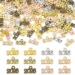 (52) Непрозрачная лаванда 120 шт 6 цвета подвески из сплава, число 2026 прелести, разноцветные, 9x14x1.3 мм, отверстие : 1.8 мм, 20 шт / цвет