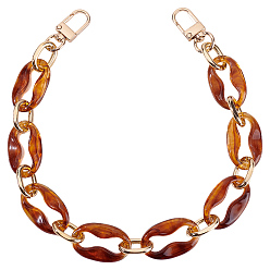 Sienna 1Pc Purse Chains, Acrylic Coffee Bean Chain Bag Straps, with Swivel Clasp, Purse Making Supplies, Golden, Sienna, 400mm