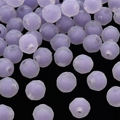 Flieder Transparente Acryl Perlen, Perle in Perlen, matt, facettiert, Runde, Flieder, 9.5x9.5 mm, Bohrung: 2 mm, ca. 1041 Stk. / 500 g