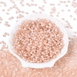 Персиковый Слойка Бусины кошачий глаз в стиле волочильного станка, круглые, розовые, 4 мм, отверстие : 1 мм, Около 7500 шт / фунт