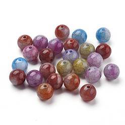 (52) Непрозрачная лаванда Бисера треск акриловые, имитация нефрита, круглые, разноцветные, 11~11.5 мм, Отверстие : 2 мм , около 520 шт / 500 г