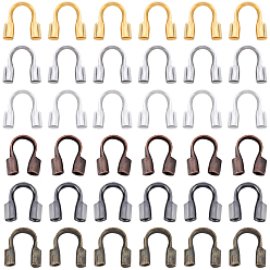 (52) Непрозрачная лаванда 1200шт 6 цвета латунная проволока защитник и протекторы, разноцветные, 5x4x1 мм, отверстие : 0.5 мм, 200 шт / цвет