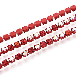 Гиацинт Железо горный хрусталь чашка цепи, с катушкой, гиацинт, 2x2x2 мм, около 30.00 футов (9.14 м) / рулон