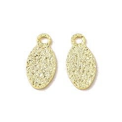Real 24K Gold Plated Brass Charms, Oval Charms, Real 24K Gold Plated, 9x4x0.6mm, Hole: 1mm