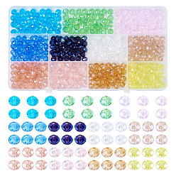 (52) Непрозрачная лаванда 330 шт 11 цвета гальванических стеклянных бусин нити, гальваническое покрытие, граненые, рондель, разноцветные, 8x6 мм, отверстие : 1 мм, 30 шт / цвет