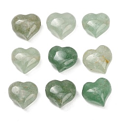 Strawberry Quartz Natural Green Strawberry Quartz Beads, Heart, 13~14x14~15x8~9mm, Hole: 1.6~1.8mm