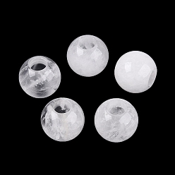 Хрусталь Природный кристалл кварца бусины, горного хрусталя, гладкая рондель, бусины с большим отверстием, 20~20.5x17~18 мм, отверстие : 7.5~8.5 мм