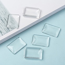 Clear Transparent Rectangle Glass Cabochons,, Clear, 33x23x5~6.5mm