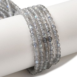 Лабрадорита Природные лабрадорита бисер нитей, круглые, 3~3.5 мм, отверстие : 0.6~0.7 мм, около 120~150 шт / нитка, 15.16~15.55'' (38.5~39.5 см)