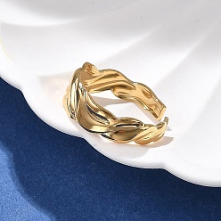 Золотой 304 открытая манжета из нержавеющей стали для женщин, золотые, золотые, 7 мм, внутренний диаметр: регулируемый