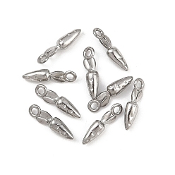 Carrot Овощи 304 подвески из нержавеющей стали, полированный, цвет нержавеющей стали, анти-тускнение, морковь, 10x3x2 мм, отверстие : 1 мм