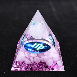 Дева Светящиеся созвездия, оргонитовые пирамиды, генераторы энергии из смолы, Рейки круглый камень внутри для украшения стола домашнего офиса, Дева, 60 мм
