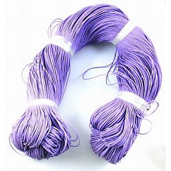 Medium Purple Round Waxed Polyester Cord, Taiwan Waxed Cord, Twisted Cord, Medium Purple, 1mm, about 415.57 yards(380m)/bundle